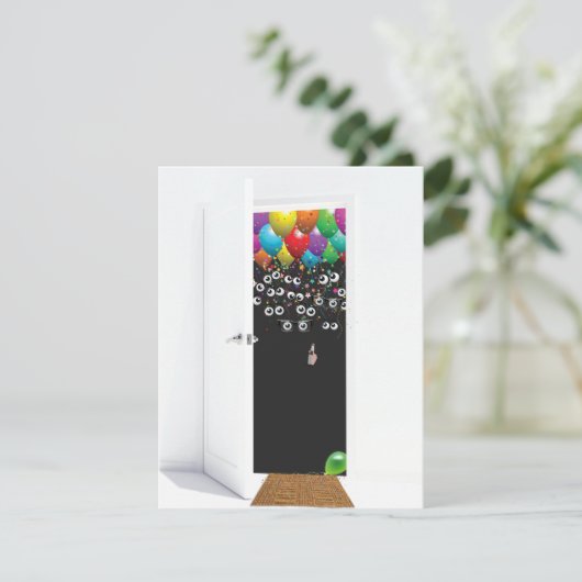 Surprise verjaardagsfeestje deur 21 jaar kaart (Staand voorkant)