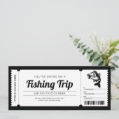 Surprise-visvissentocht cadeaubewijs kaart (Staand voorkant)