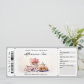 Surprise Waterverf Afternoon Tea Voucher Sjabloon Kaart (Staand voorkant)