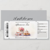 Surprise Waterverf Afternoon Tea Voucher Sjabloon Kaart (Voorkant / Achterkant)