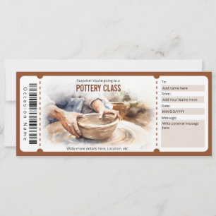 Surprise Waterverf Pottery Class Cadeaubon Kaart