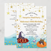 Surprise Wizard Pool Party Kaart (Voorkant / Achterkant)