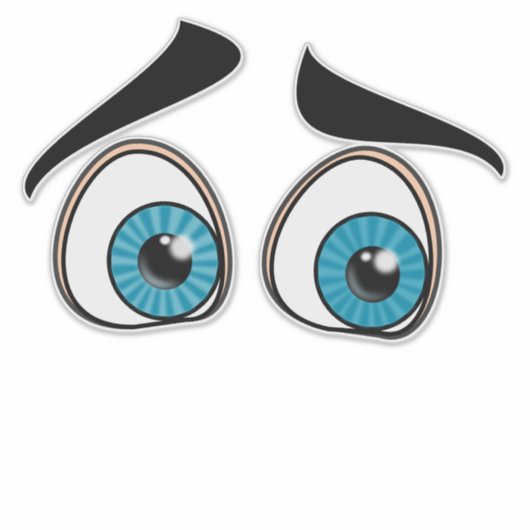 Surprised Blue Eyes Sticker Grappig (Voorkant)