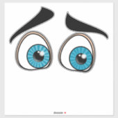 Surprised Blue Eyes Sticker Grappig (Vel)