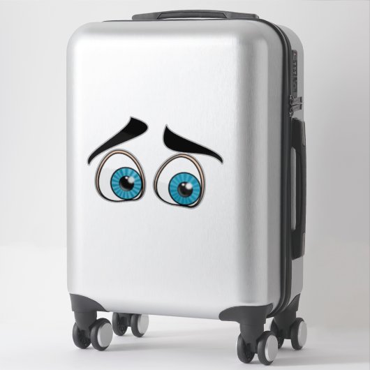 Surprised Blue Eyes Sticker Grappig (Koffer)