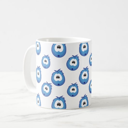 Surprised Blue Sneezie Patterned Koffiemok (Voorkant links)