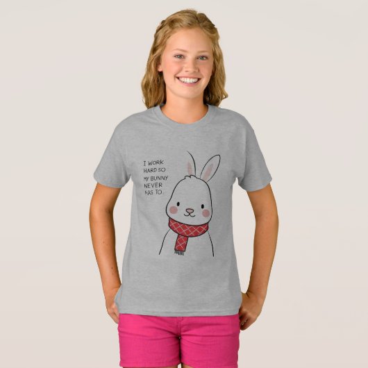 Surprised Bunny T-Shirt – Schattigee Bunny Reactie (Voorkant volledig)