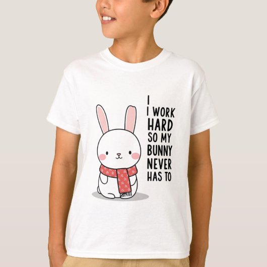 Surprised Bunny T-Shirt – Schattigee Bunny Reactie (Voorkant)