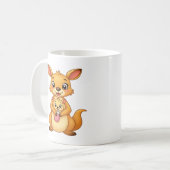 Surprised Kangaroo and Her Baby - Double-Sided Mug Koffiemok (Voorkant links)