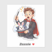 Surprised Magician Rabbit Custom-Cut Vinyl Sticker (Vel)