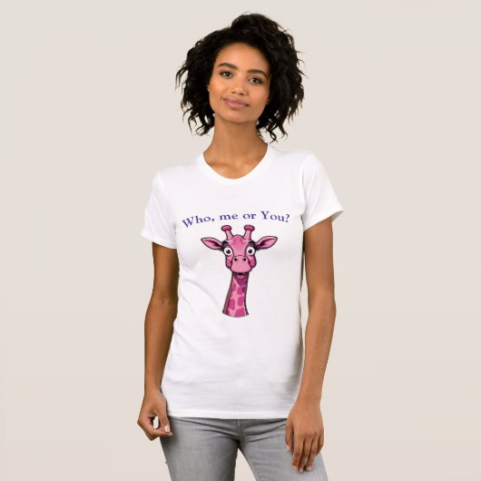 Surprised Pink Giraffe T-shirt (Voorkant volledig)