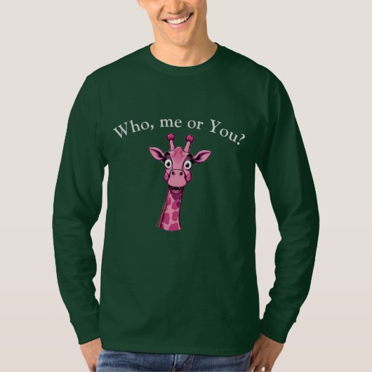 Surprised Pink Giraffe T-shirt (Voorkant)