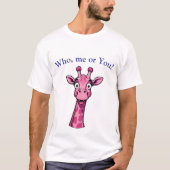 Surprised Pink Giraffe T-shirt (Voorkant)
