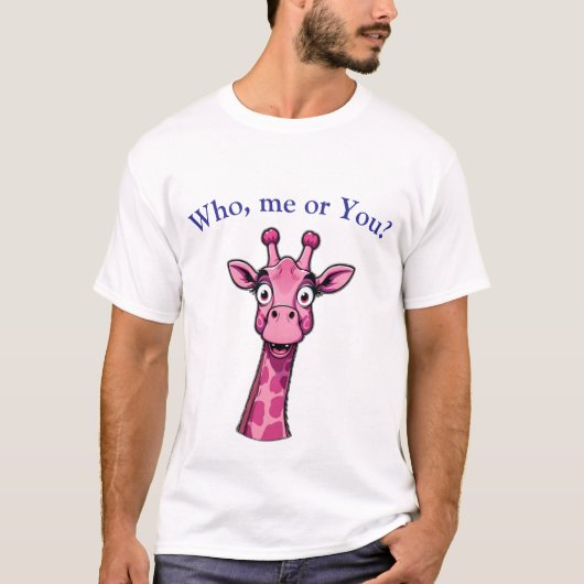 Surprised Pink Giraffe T-shirt (Voorkant)