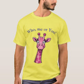 Surprised Pink Giraffe T-shirt (Voorkant)