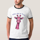 Surprised Pink Giraffe T-shirt (Voorkant)