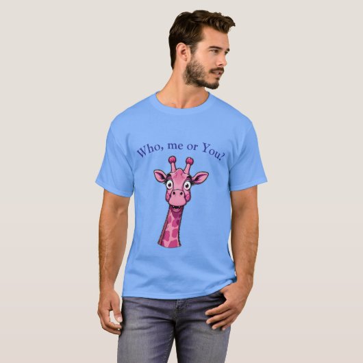 Surprised Pink Giraffe T-shirt (Voorkant volledig)