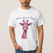 Surprised Pink Giraffe T-shirt (Voorkant)