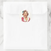 Surprised Retro Christmas Pin-Up Ronde Sticker (Tas)