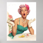 Surprised Retro Glamour Lady Poster (Voorkant)