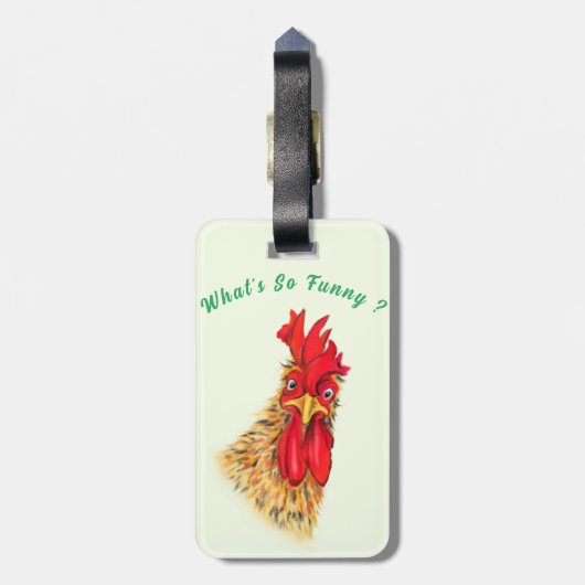 Surprised Rooster Funny Bagagelabel - Aangepaste t (Achterkant verticaal)