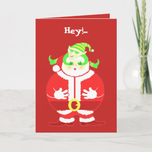 Surprised Santa Greeting Card Feestdagen Kaart