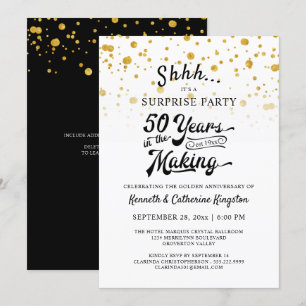 Surprisefeest 50-jarig jubileum Gouden confetti Kaart