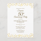 Surprisefeest 50ste Gouden Jubileum Confetti Briefkaart (Voorkant)