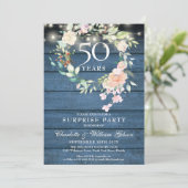 Surprisefeest 50ste verjaardag Rustieke bloemen Kaart (Staand voorkant)