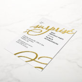 Surprisefeest Goud Folie Uitnodiging (Gedraaid)