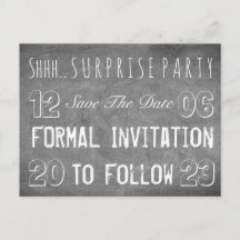 Surprisefeest Uitnodiging Save The Date Schoolbord