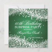 Surprising Birthday Party Sparkling Wave Green Kaart (Voorkant)