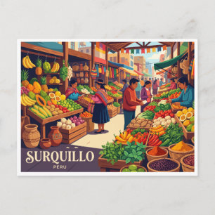 Surquillo-markt Lima Peru Briefkaart