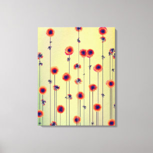 Surreal 22 x 28 Moderne wilde bloemen Canvas Afdruk