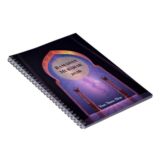 Surreal 3D Islamic Arch Night Notitieboek (Rechterzijde)