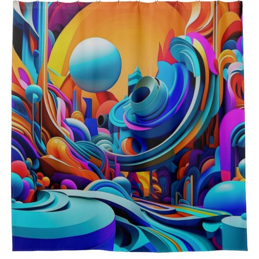 Surreal Abstract Douchegordijn (Voorkant)