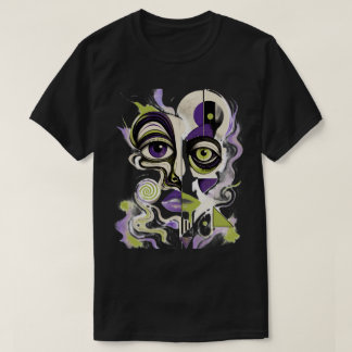 Surreal Abstract Gezicht Grafische T-Shirt - Psych