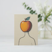 Surreal Abstract Person with an Apple Head Briefkaart (Staand voorkant)