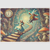 Surreal Alice In Wonderland Rabbit Hole Decoupage Tissuepapier (Voorkant)