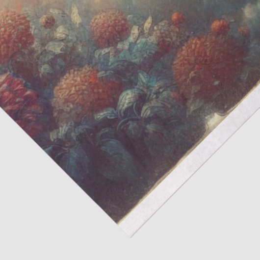 Surreal Alice's Fantasy Cloud Castle Decoupage Tissuepapier (Detail)