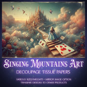 Surreal Alice's Fantasy Cloud Castle Decoupage Tissuepapier