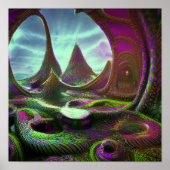 Surreal Alien World Psychedelic Lucid Dream Poster (Voorkant)