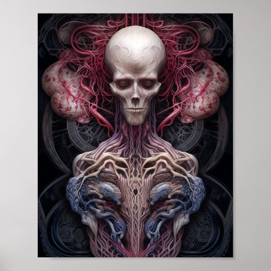 Surreal Anatomy Horror Sci-Fi Art Poster (Voorkant)