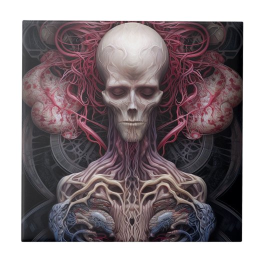 Surreal Anatomy Horror Sci-Fi Art Tegeltje (Voorkant)