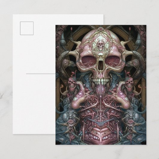 Surreal Anatomy Skull Horror Sci-Fi Art Briefkaart (Voorkant / Achterkant)