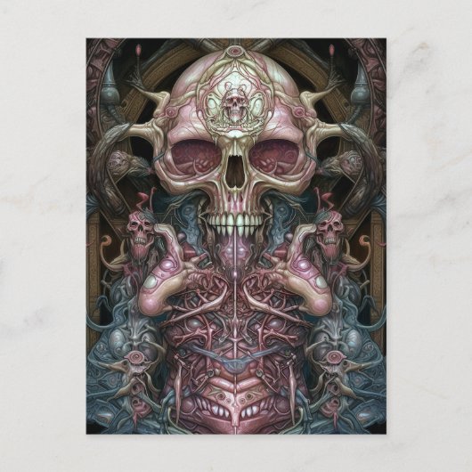 Surreal Anatomy Skull Horror Sci-Fi Art Briefkaart (Voorkant)