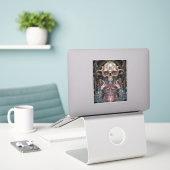 Surreal Anatomy Skull Horror Sci-Fi Art Sticker (Laptop op bureau)
