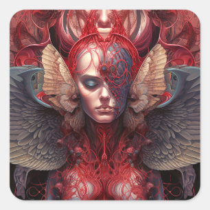 Surreal Angel Artwork Vierkante Sticker