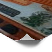 Surreal Art Abstract een kleine toeristische straa Poster (Hoek)