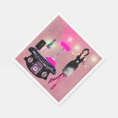 Surreal  Art Deco Party Lady Servet (Hoek)